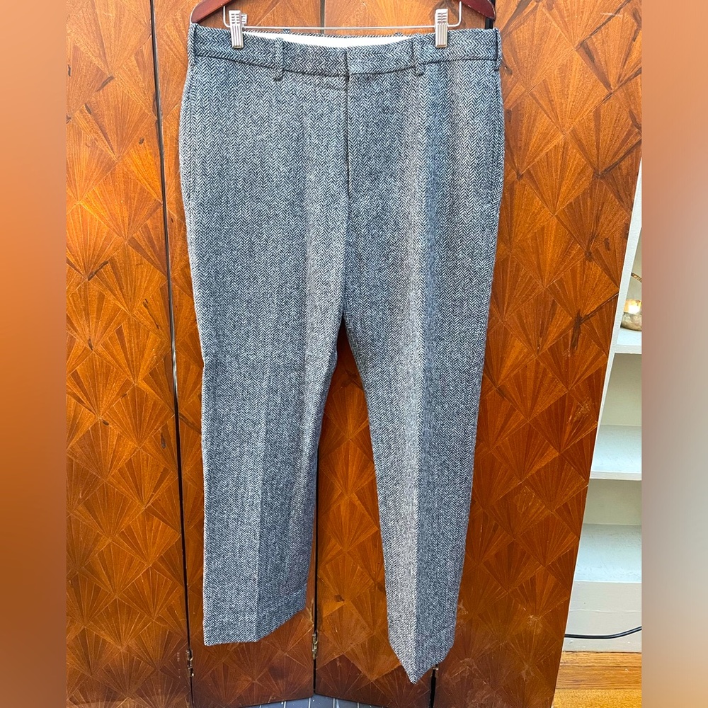 Thom Browne Gray Wool Herringbone Pants